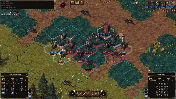 Orc warband caught in a hex pincer on open ground