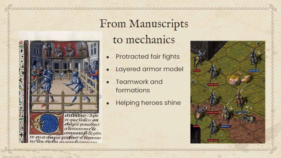 Knights in full plate facing each other